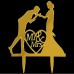 Cake topper Mr&Mrs handkus goud